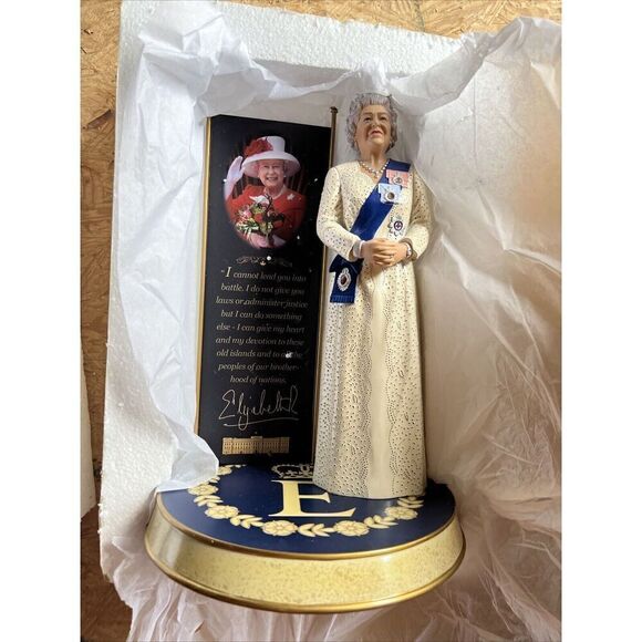 NIB QUEEN ELIZABETH II: The Longest Reigning Monarch Sculpture Diamond Jubilee - Picture 4 of 6